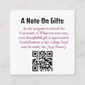 Graduation Gift QR Code with Photo on Front Enclos エンクロージャーカード (正面)