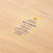 Graduation Gold lines and Grad cap Acrylic アクリル招待状 (レイダウン)