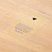 Graduation Gold lines and Grad cap Thank You card アクリル招待状 (レイダウン)