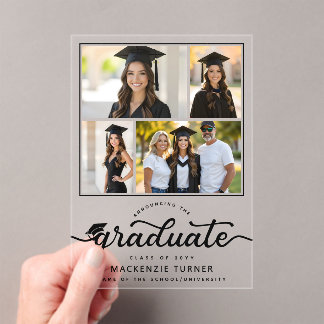 Graduation Grad Photo Collage Acrylic Announcement アクリル招待状