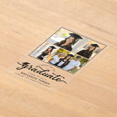 Graduation Grad Photo Collage Acrylic Announcement アクリル招待状 (レイダウン)