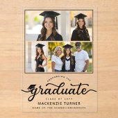 Graduation Grad Photo Collage Acrylic Announcement アクリル招待状 (正面)