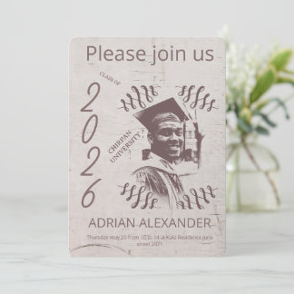 Graduation grayed backdrop custom photo 招待状