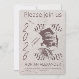 Graduation grayed backdrop custom photo 招待状