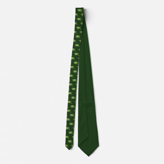 Graduation Green Cap Icon Pattern Simple Classy ネクタイ (裏面)