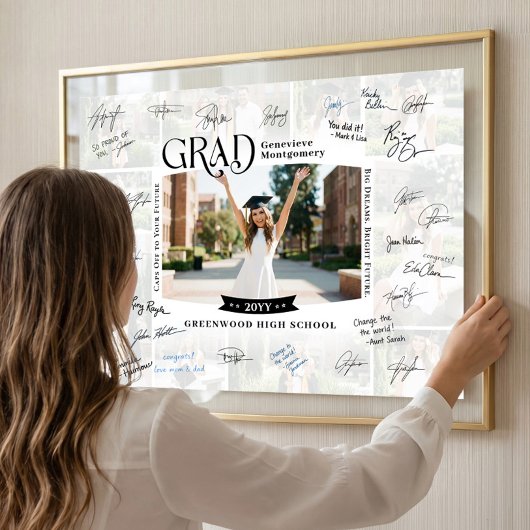 Graduation Guest Signing Grad Photo Keepsake Gift ポスター