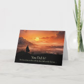 Graduation Inspirational with Graduate on a Hill  カード (正面)