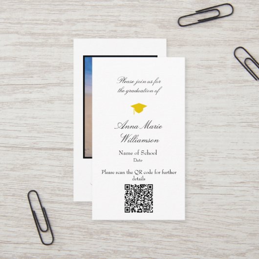 Graduation Invitation Enclosure Card 名刺 (正面/裏面インサイチュ)
