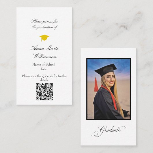 Graduation Invitation Enclosure Card 名刺 (正面/裏面)