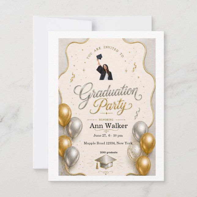 graduation invitation, invitación para graduación (正面)