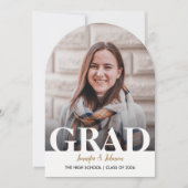 Graduation Invitation with one photo portrait 招待状 (正面)