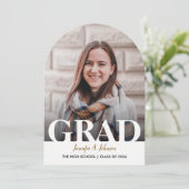 Graduation Invitation with one photo portrait 招待状 (スタンド正面)