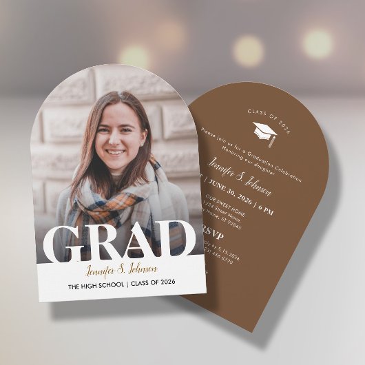Graduation Invitation with one photo portrait 招待状