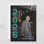 Graduation invitation with photo portrait 招待状 (正面)