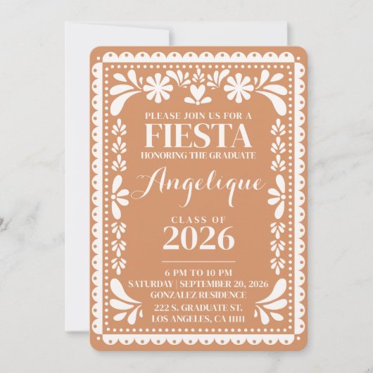 Graduation Invite Papel Picado Class of 2026 招待状 (正面)