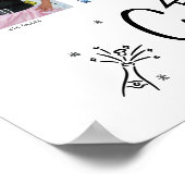 Graduation K–12 Photo Collage White Black Doodles ポスター (角)