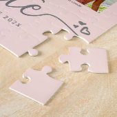 Graduation K–12 Script Photo Collage on Blush Pink ジグソーパズル (側面)