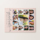 Graduation K–12 Script Photo Collage on Blush Pink ジグソーパズル (横)