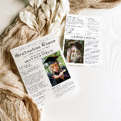 Graduation Keepsake Newspaper Photo Announcement 招待状
