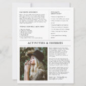 Graduation Keepsake Newspaper Photo Announcement 招待状 (裏面)