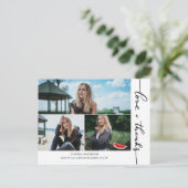 Graduation Love And Thanks Script Photo Collage ポストカード (スタンド正面)