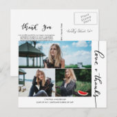 Graduation Love And Thanks Script Photo Collage ポストカード (正面/裏面)