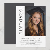 Graduation Modern Photo Template Personalized 招待状 (正面/裏面)