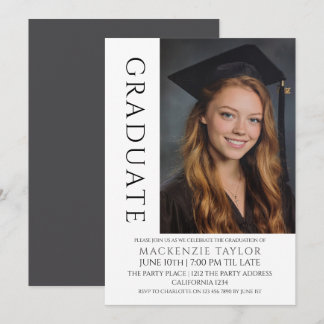 Graduation Modern Photo Template Personalized 招待状