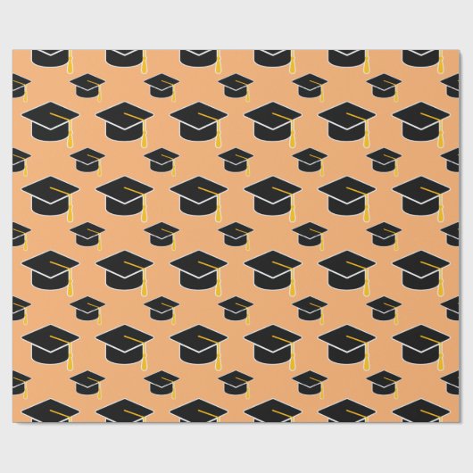 Graduation Mortarboard Silhouette Nursing Graduate ラッピングペーパー (フラット)