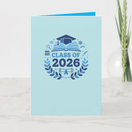 Graduation Motif Class of 2026 BlueTheme Blank カード