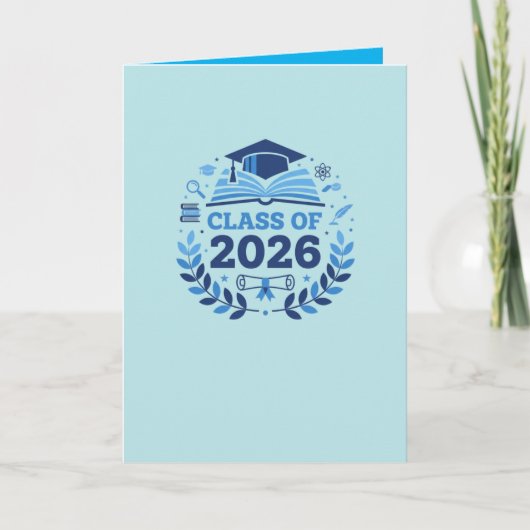 Graduation Motif Class of 2026 BlueTheme Blank カード (正面)