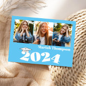 Graduation Multi Photo Blue Class Of 2023 QR Code 招待状