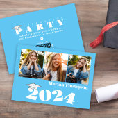 Graduation Multi Photo Blue Class Of 2023 QR Code 招待状