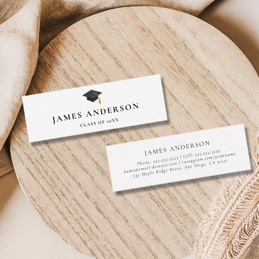 Graduation Name Card Classic Black and White  コーリングカード