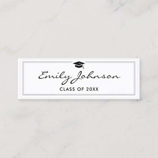 Graduation Name Card - Elegant Classic Insert Card コーリングカード (正面)