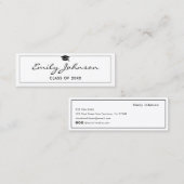 Graduation Name Card - Elegant Classic Insert Card コーリングカード (正面/裏面)