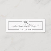 Graduation Name Card Modern Script Silver Cap コーリングカード (正面)