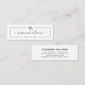 Graduation Name Card Modern Script Silver Cap コーリングカード (正面/裏面)