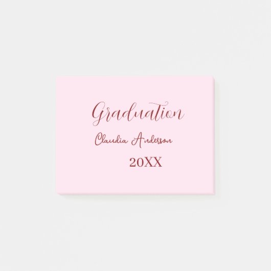 Graduation name class of 20XX mauve calligraphy co ポストイット (正面)