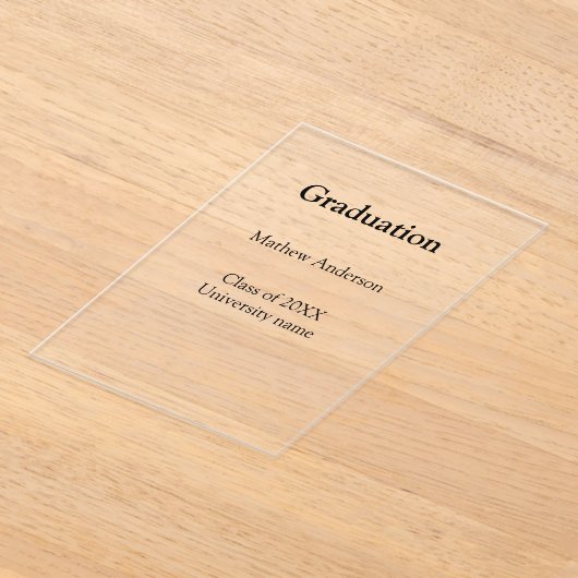 Graduation name class of 20XX university name simp アクリル招待状 (レイダウン)