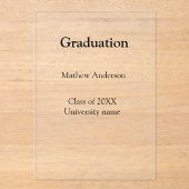 Graduation name class of 20XX university name simp アクリル招待状 (正面)