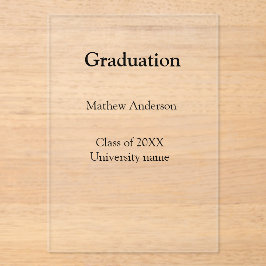 Graduation name class of 20XX university name simp アクリル招待状