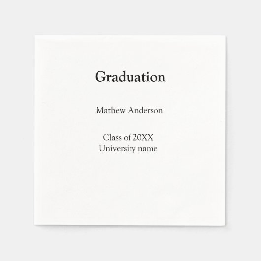 Graduation name class of 20XX university name simp スタンダードカクテルナプキン (正面)