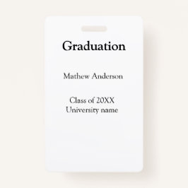 Graduation name class of 20XX university name simp バッジ