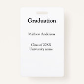 Graduation name class of 20XX university name simp バッジ (裏面)