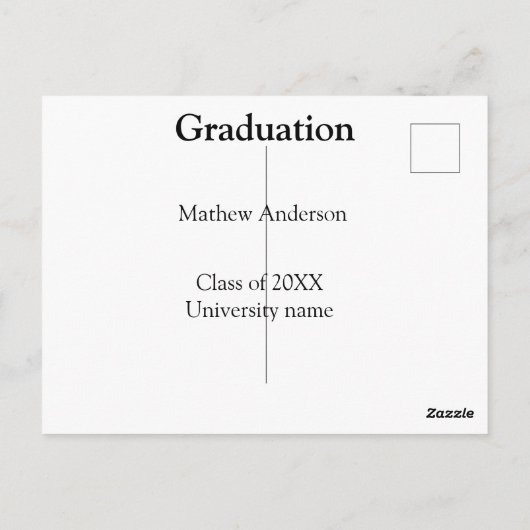 Graduation name class of 20XX university name simp ポストカード (裏面)