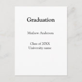Graduation name class of 20XX university name simp ポストカード (正面)