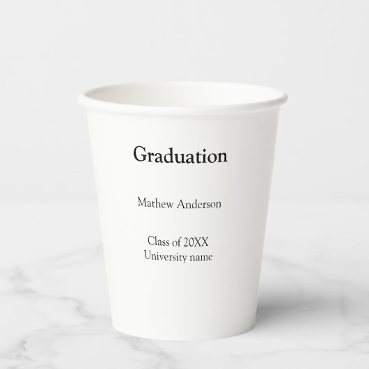 Graduation name class of 20XX university name simp 紙コップ (正面)