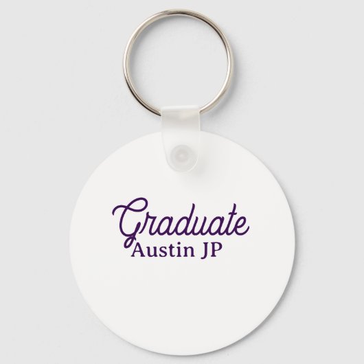 Graduation name purple simple minimal stylish call キーホルダー (正面)
