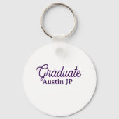 Graduation name purple simple minimal stylish call キーホルダー (裏面)